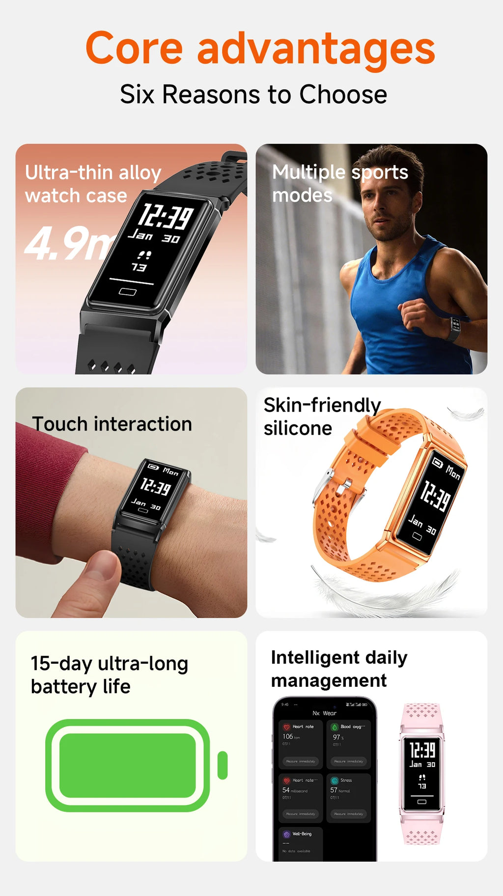 LIGE Women Smart Bracelet Heart Rate Sleep Monitor Health Band Waterproof Sports Fitness Tracker Men Smartwatch For Android iOS
