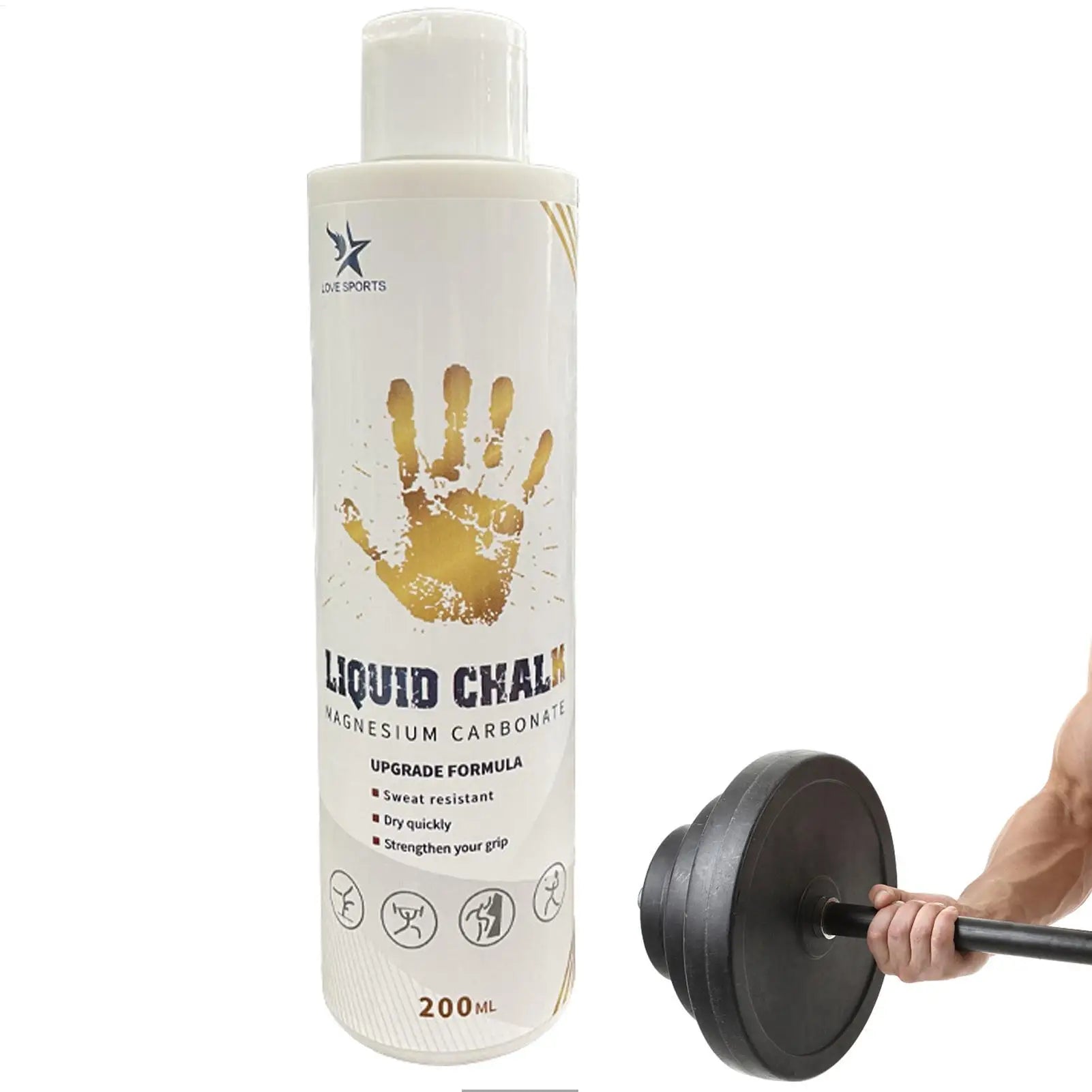 200ml Sports Liquid Magnesium Powder Fitness Lifting Anti Slip Cream Grip Liquid Magnesium for Pole Dancing Rock Climbing Gym