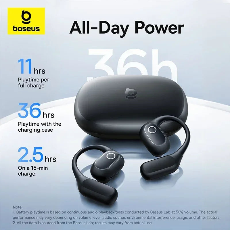 Tidesmit Open-Ear Wireless Sports Earbuds - Bluetooth Black/White Tidesmit