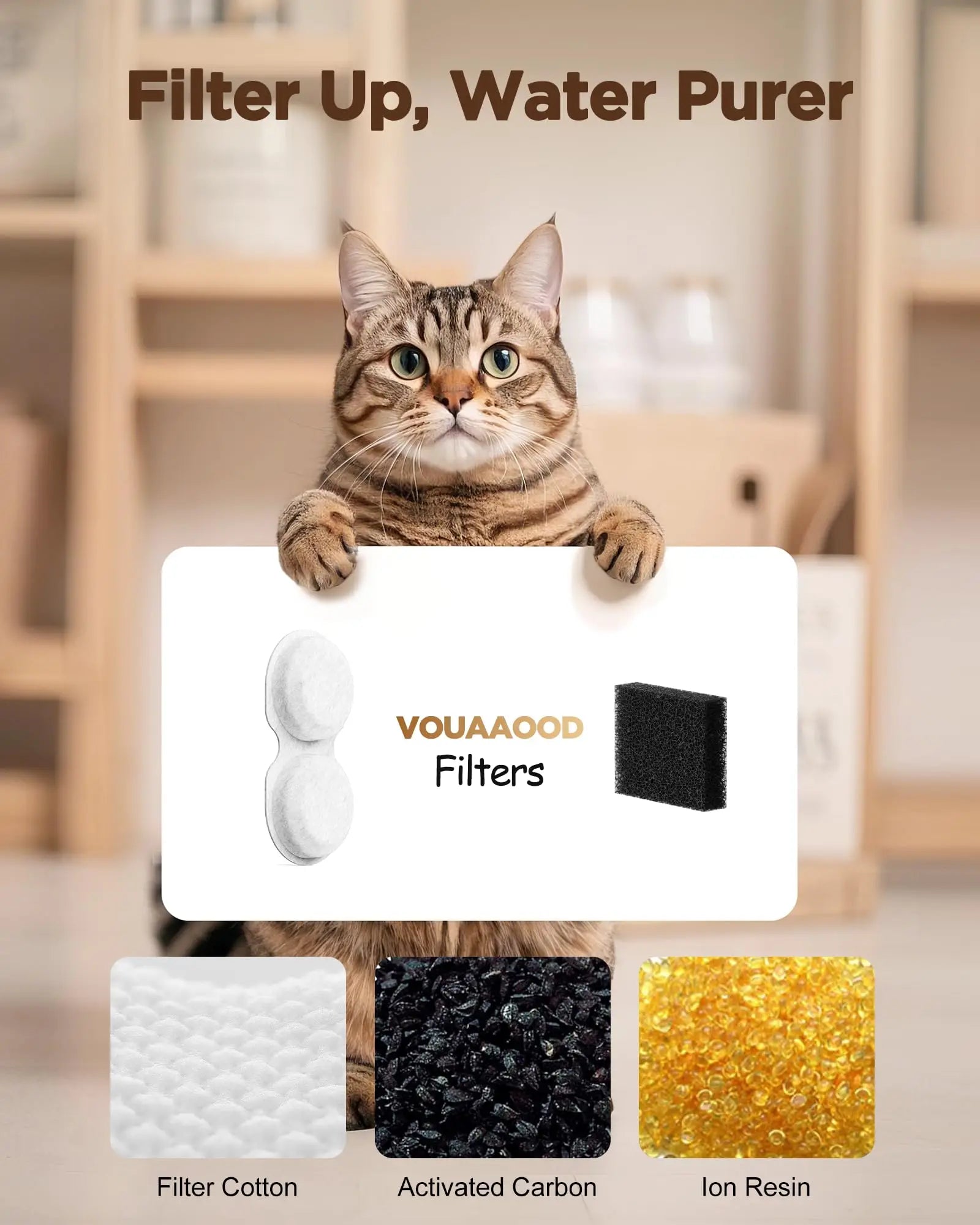 Automatic Water Fountain: 2.4L Pet Water Fountain, Cat Water Fountain for Cats Indoor, Silent Water Bowls for Small Animal