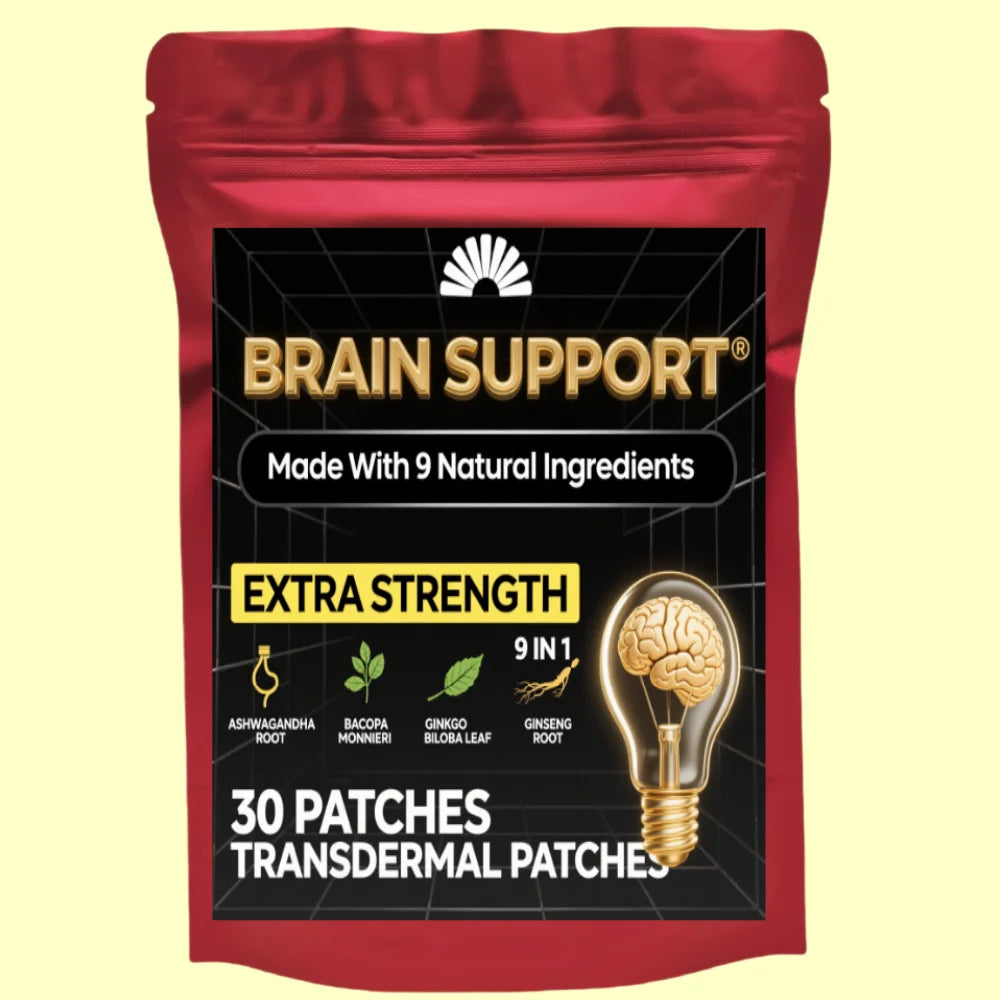 30 Patches 9 In1 Brain Support Transdermal Patches With Ashwagandha Root, Gotu Kola Focus, Memory & Energy Booster