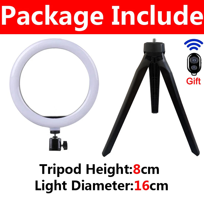 10-Inch LED Ring Light with Tripod Stand for Professional Video & Makeup C-16cm Tidesmit