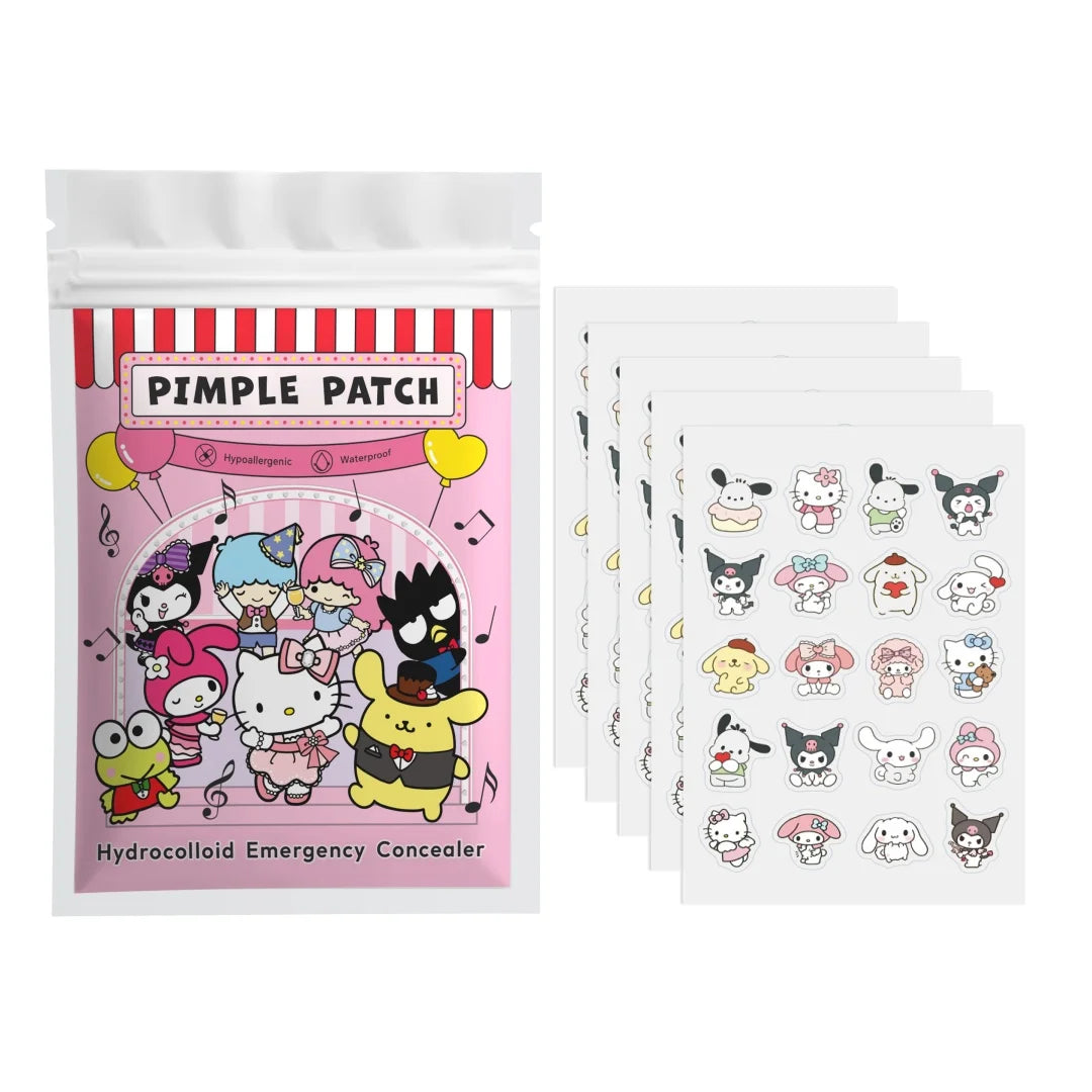 100PCS Hello Kitty Cute Face Stickers, Hydrocolloid Pimple Patches for Invisible Blemish Concealing