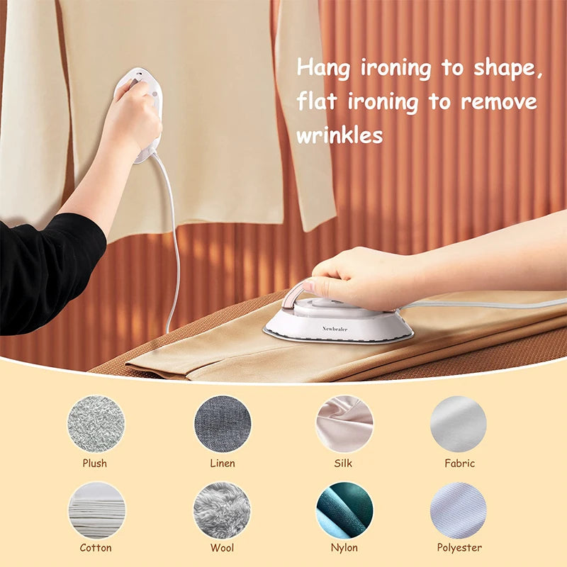 Tidesmit portable mini handheld travel iron showing compact soleplate design for quick 30s heat-up clothes ironing