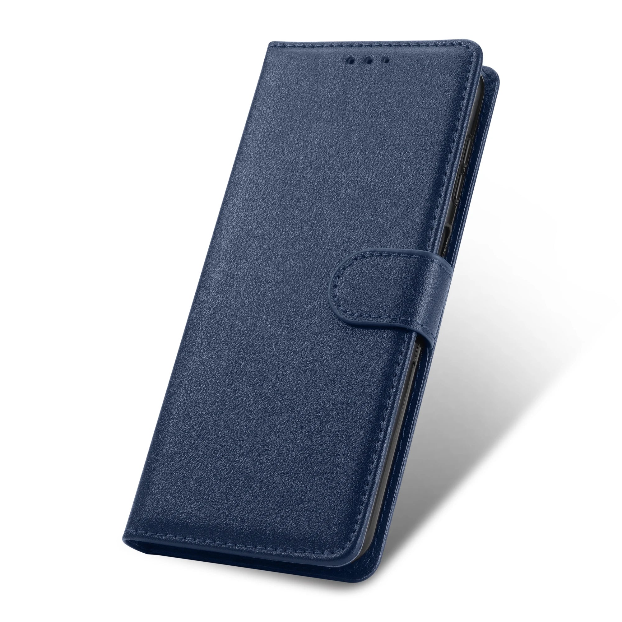 Flip Wallet Case for Xiaomi Redmi and Poco with Wrist Strap Blue Case & Strap Tidesmit