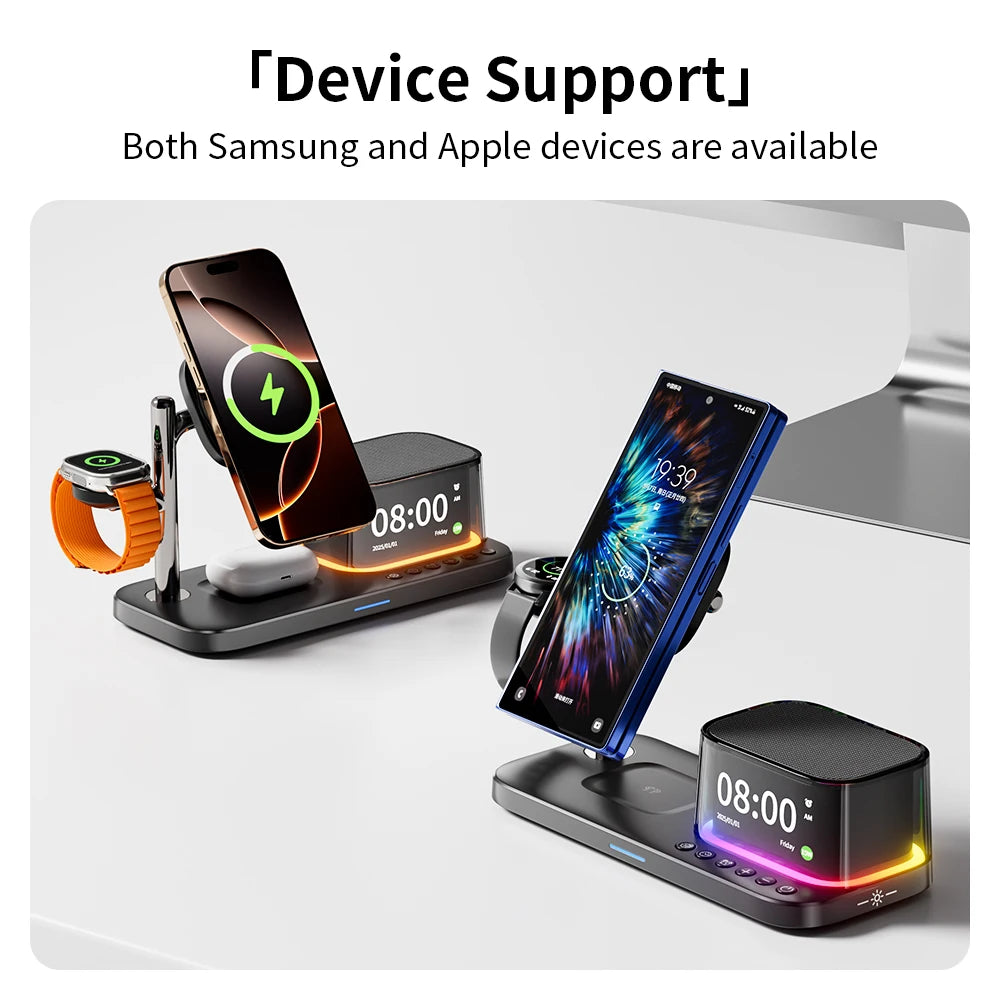 5-in-1 Magnetic Wireless Charger Stand - Qi2 Certified Multi-Device Station Tidesmit