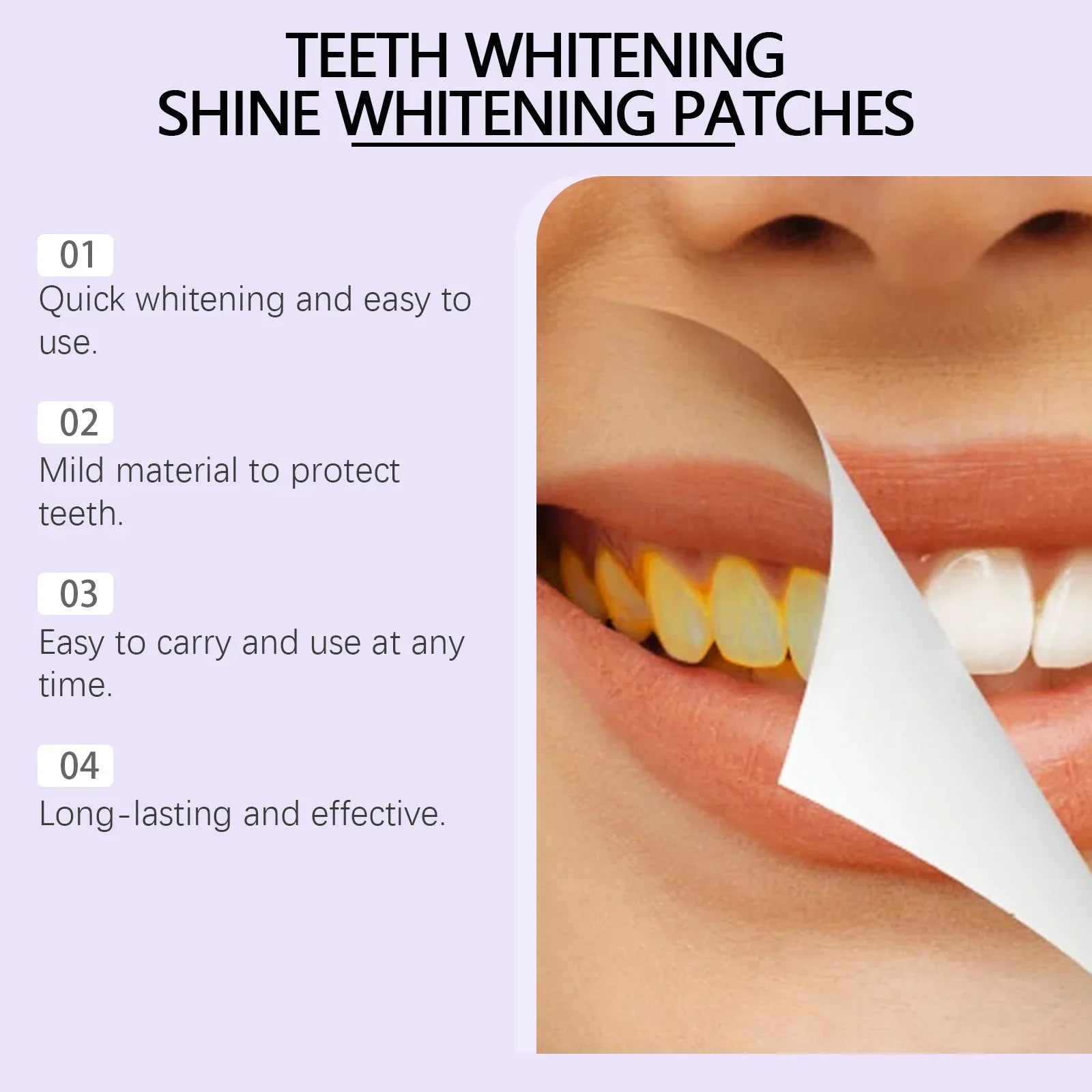 Tidesmit teeth whitening strips for removing yellow stains and plaque for a brighter smile