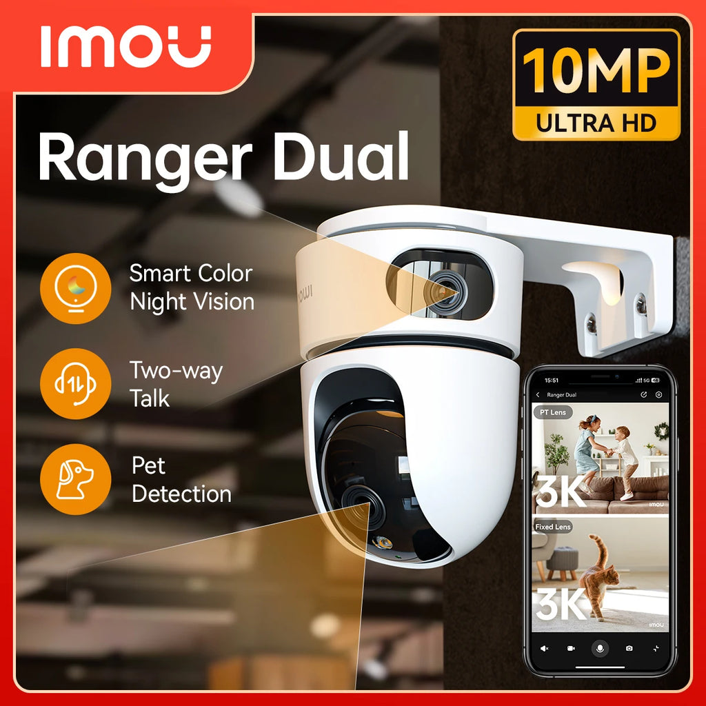 IMOU 360° PTZ Dual Lens IP Camera Human Pet Detection Security Camera Baby Monitor AI Color Night Vision Surveillance wifi Cam