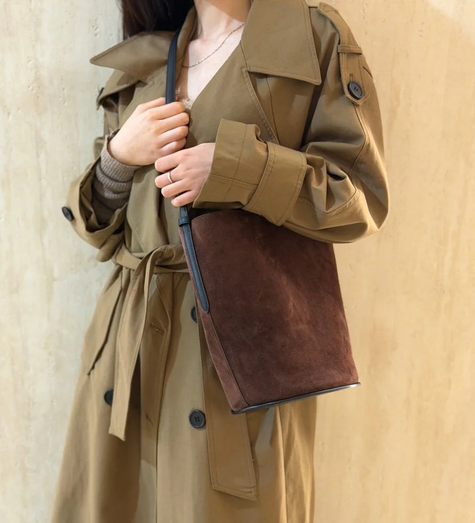 2026 New Bucket Bag Rear Saddle Design High end Leather Shoulder Bag Leather Crossbody Bag