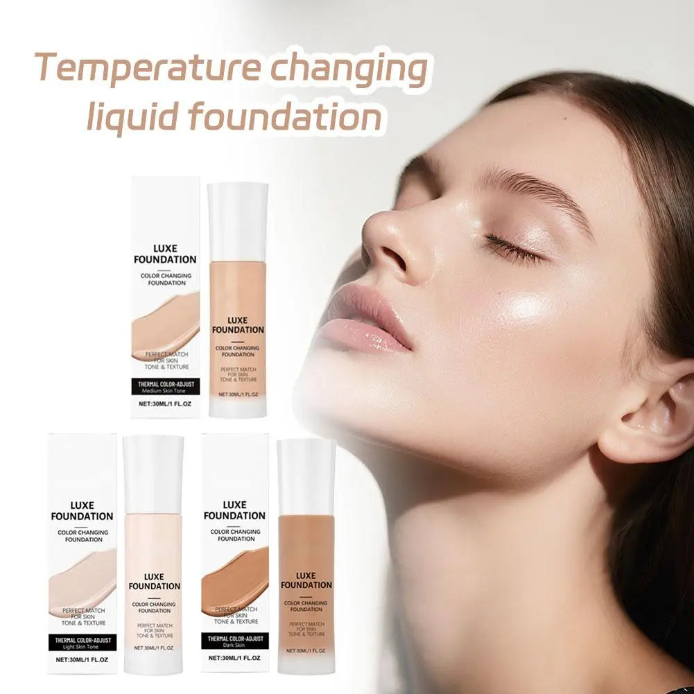 Tidesmit thermal color changing liquid foundation with oil control and intelligent tone matching for perfect skin fit