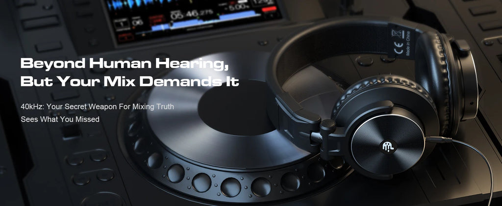 Studio Headphones - Over-Ear Professional Audio Monitoring (Black) Tidesmit