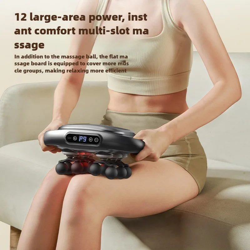 Deep Tissue Muscle Massager - 12-Head Percussion Back Therapy Tool Back Massage Instrument Tidesmit