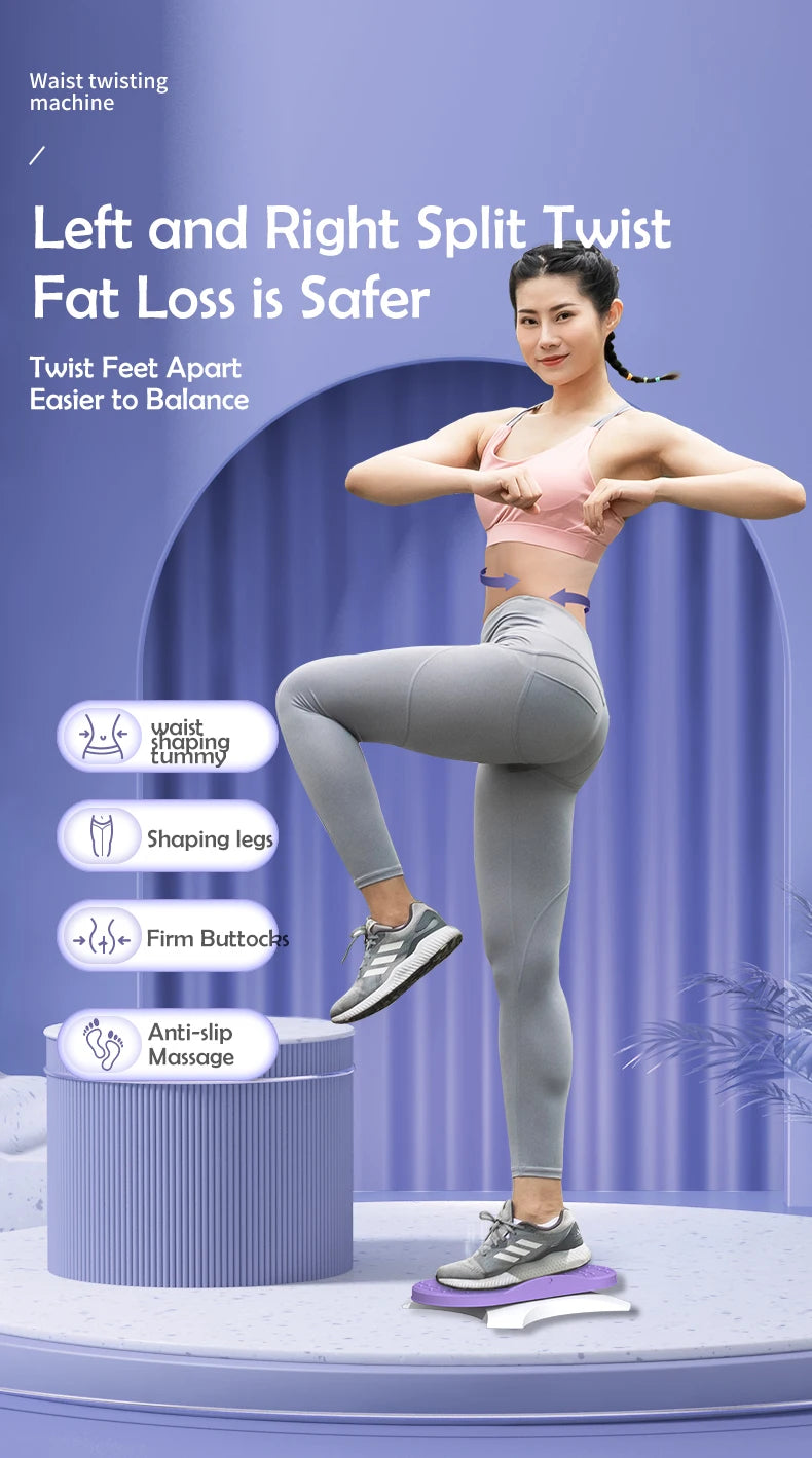 Waist Twisting Disc for Core Fitness – Non-Slip Purple Tidesmit Body Shaping Massage Equipment Tidesmit