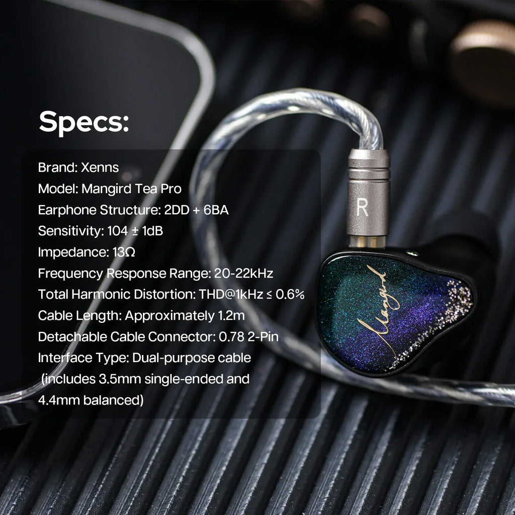 Xenns Mangird Tea Pro 8-Driver Hybrid HiFi Wired Earphones | Tidesmit Tidesmit
