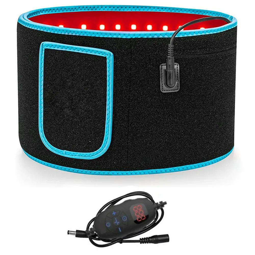 Red ＆Infrared LED Light Therapy Belt 850nm 660nm Back Pain Relief Wrap Burn Fat Belt Slimming Machine Waist Heat Pad Full Body