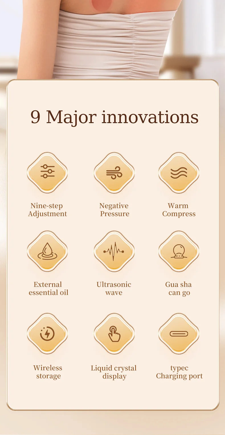 Electric Gua Sha Massager: Heated Cupping Therapy Tool for Home Spa Relaxation Treatment Tidesmit