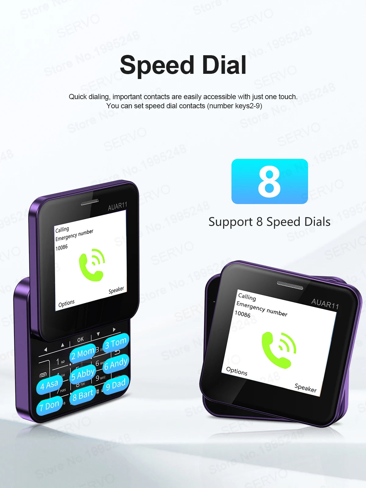SERVO AUAR11 Rotating Screen Mobile Phone 2G GSM Dual SIM Blacklist Magic Voice FM Radio Speed Dial Torch Mini Sliding Cellphone