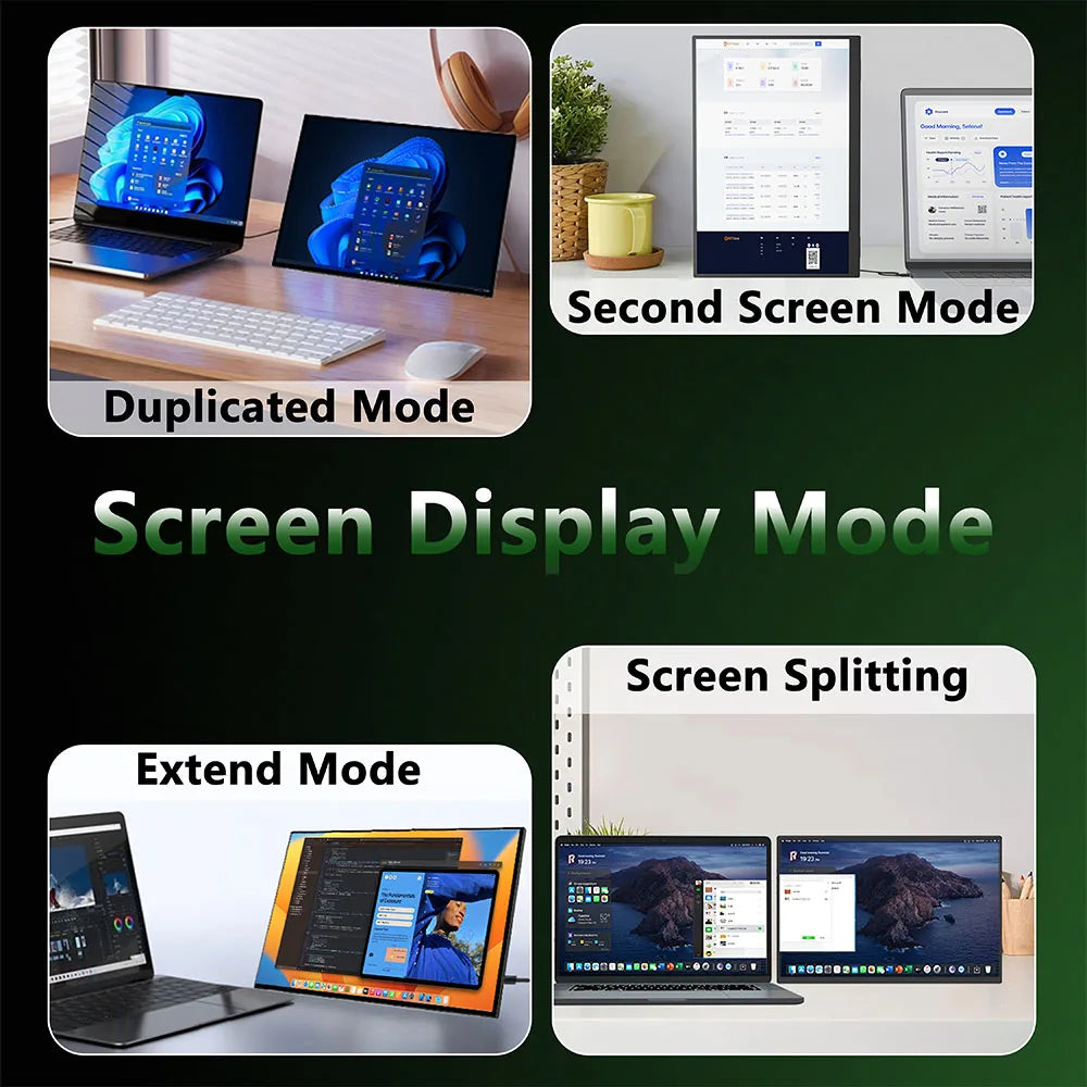 MAFNKOU 16‘’ Portable Monitor UHD 4K Laptop PC Second Screen  3840x2400 100% DCI-P3 Thunderbolt USB-C HDMI for Phone, PS5,