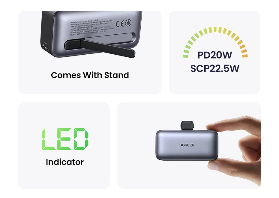 Tidesmit 5000mAh Portable Power Bank with USB-C PD Fast Charging Tidesmit