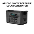 CTOLITY AP2000 2400W Portable Solar Generator 2048Wh LiFePO4 Battery Power Station AC Outlet Pure Sine Wave Emergency Power Supply for Camping Travel and Home Emergency Use