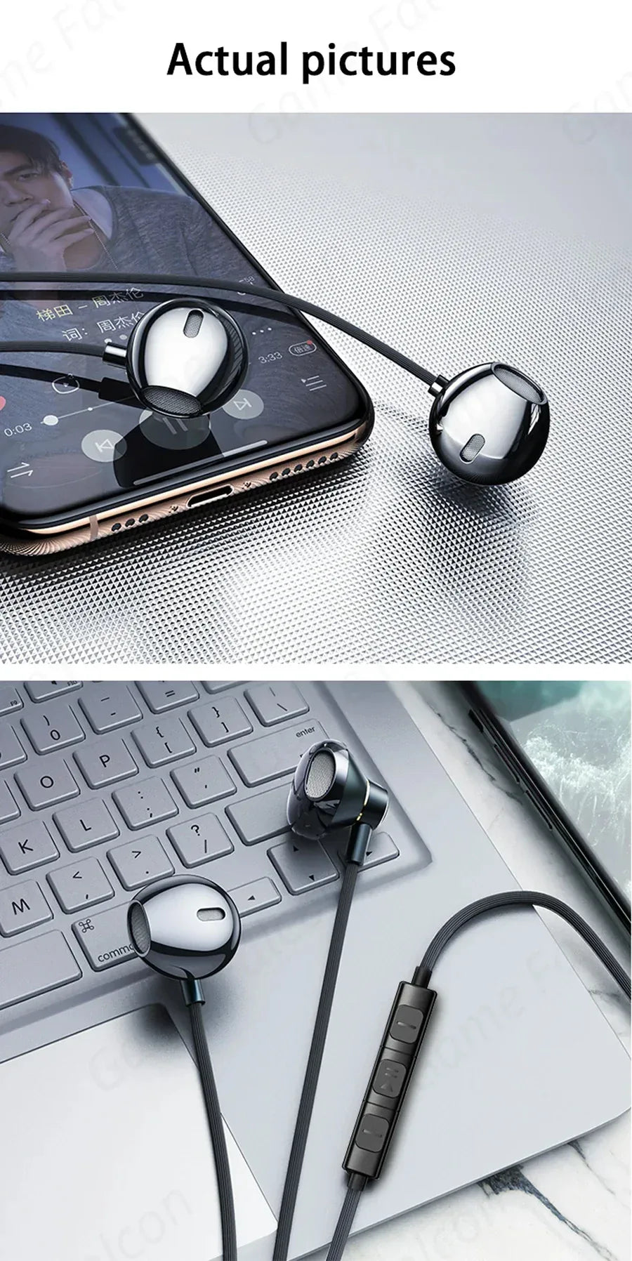 Tidesmit USB C Wired Headphones - HiFi Stereo Audio with Mic Tidesmit