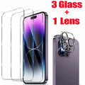 HD Screen Protection For iPhone 16 15 17 14 13 12 11 Pro Max Tempered Glass iPhone15 Pro Camera Lens Film iPhone16 Plus 13 Mini AE 3 Glass 1 Lens CHINA|Tempered glass Tidesmit