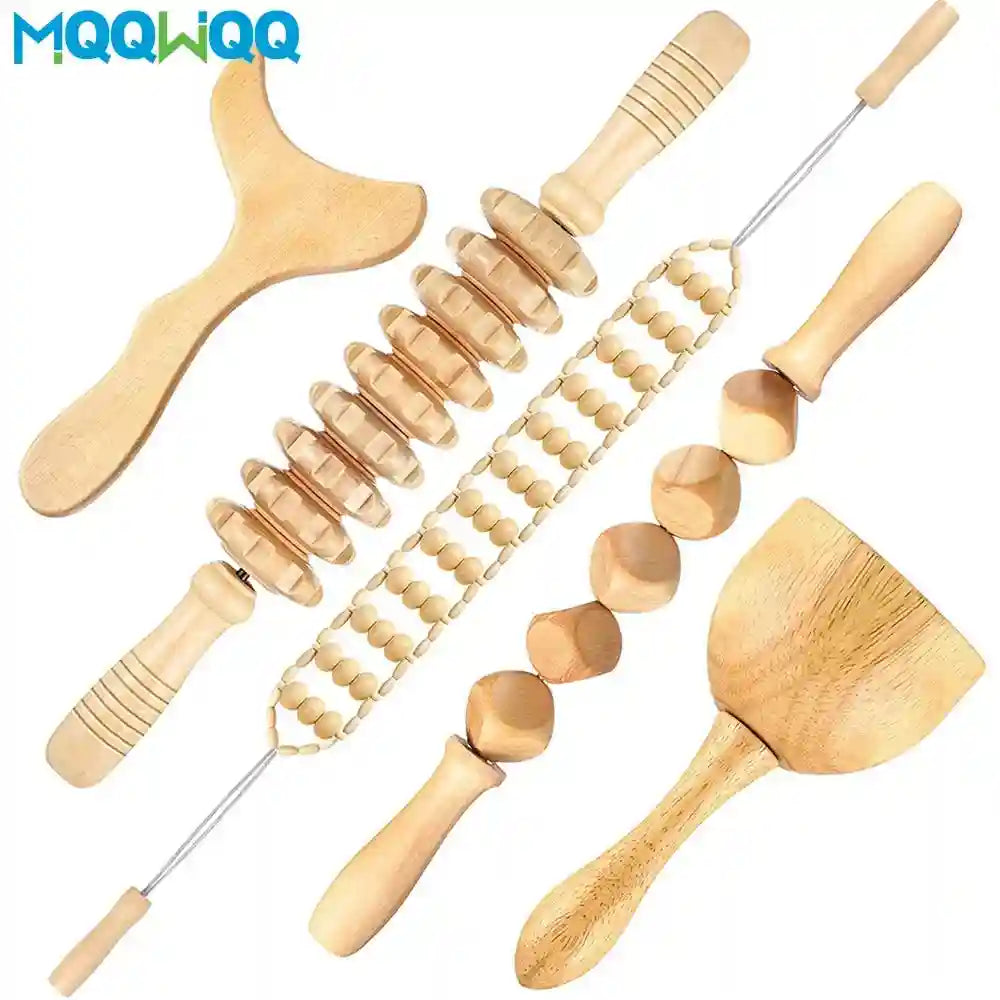 Wood Therapy Massage Roller - Professional Anti Cellulite Guasha Tool Massage Roller Tidesmit