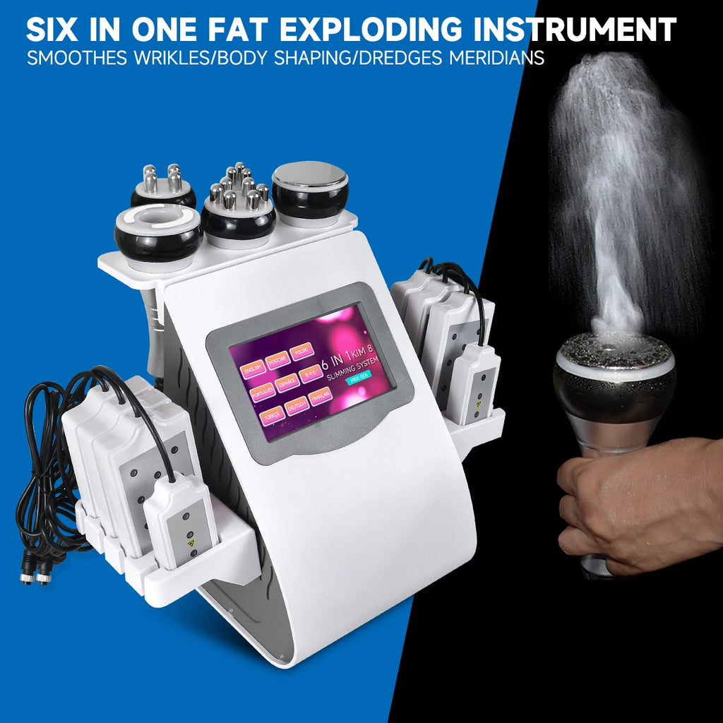 Ultrasonic Cavitation Machine 6-in-1 Body Slimming Device Body Shaping Massage Equipment Tidesmit
