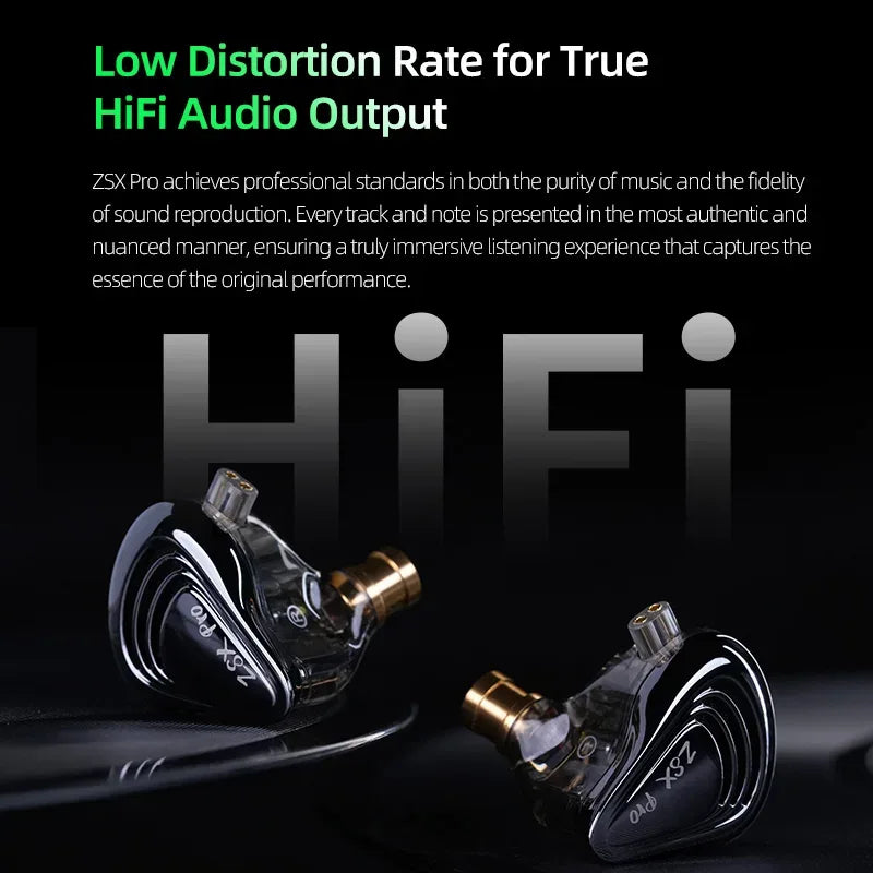 KZ ZSX Pro Hybrid 1DD 5BA In-Ear Monitors by Tidesmit Tidesmit