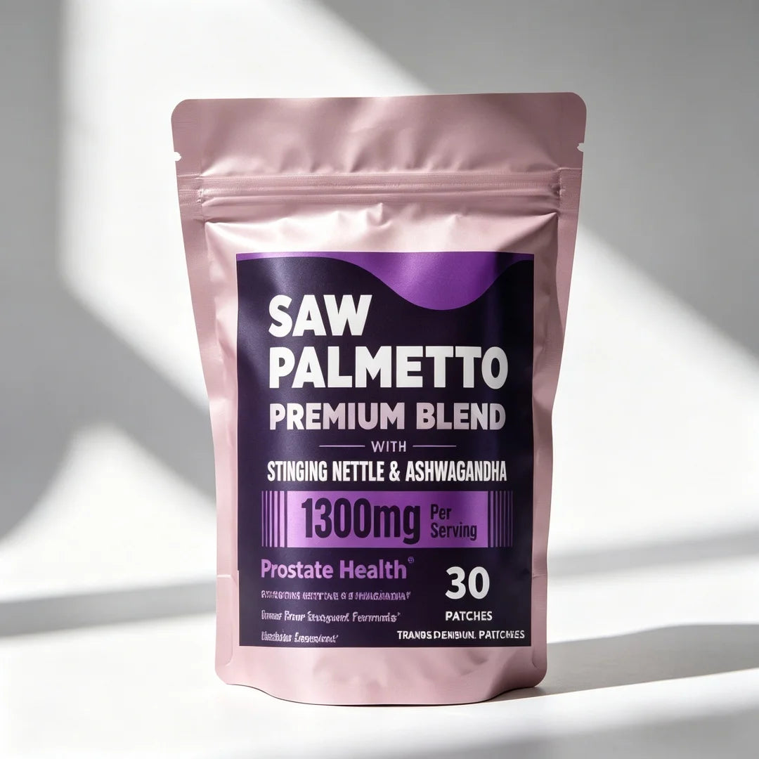 30 Patches Saw Palmetto Transdermal Patches for Men, With Ashwagandha, Lycopene, Bladder & Urinary Relief, Prostate