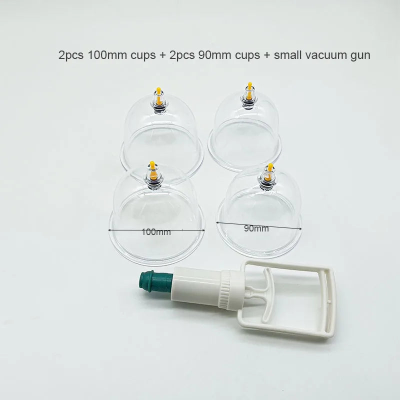 Vacuum Cupping Therapy Set for Breast and Buttock Lifting - 137mm Fascia Gun 4pcs cups w gun Tidesmit