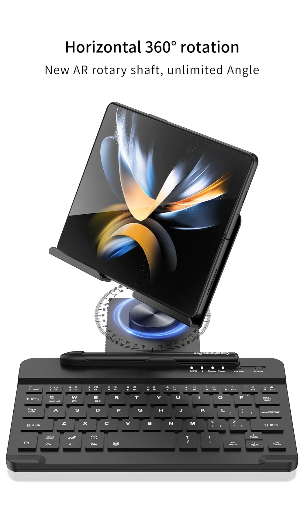 Wireless Keyboard and Mouse for Samsung Galaxy Z Fold Set - Navy/Black/Silver Tidesmit