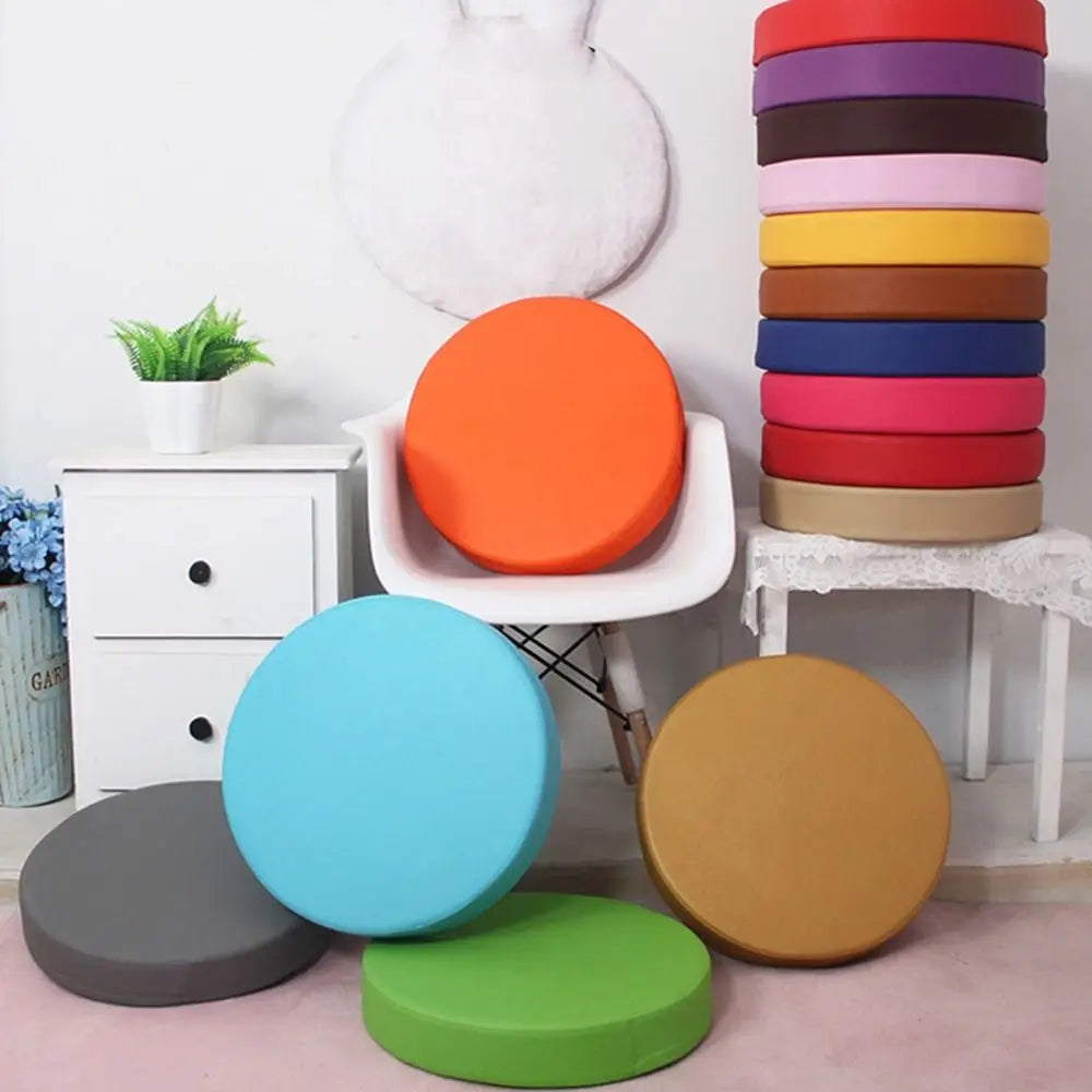 Simple Japanese Style Leather Round Cushion Thicken Soft Floor Cushion Waterproof Meditation Window Pillow for Home