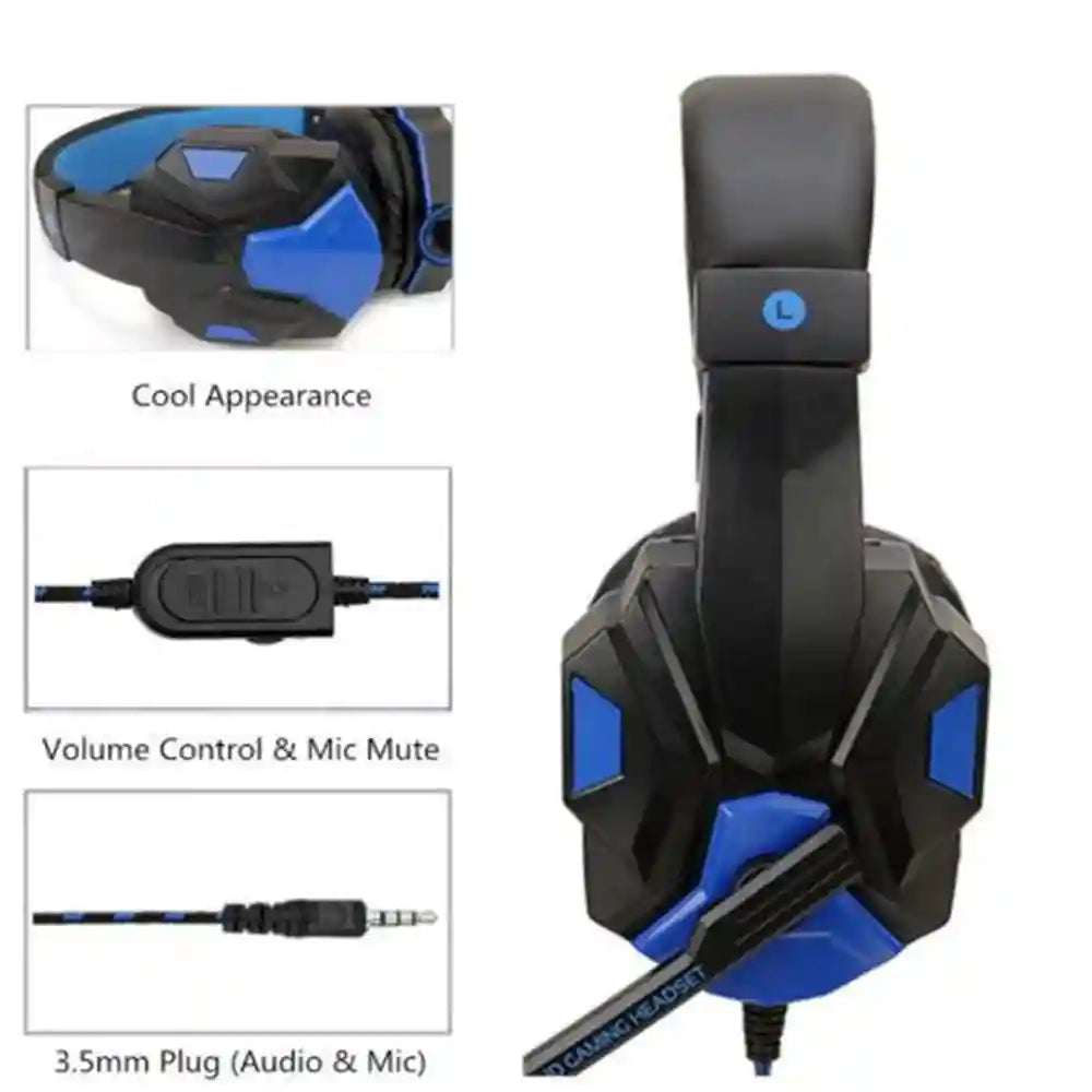 Wired Gaming Headphones with Mic – Adjustable Bass PC Over-Ear Headset Tidesmit