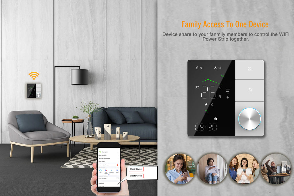 24V 110V 220V Heating Thermostat Matter for Compatible ZIGBEE WIFI Protocol Work Apple HomeKit,Google Assistant,Amazon Alexa