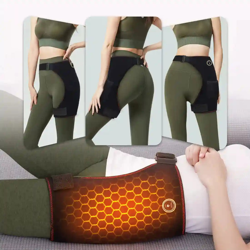 Heated Hip Brace With Vibration Massage - Muscle Recovery Support Fascia Gun Tidesmit