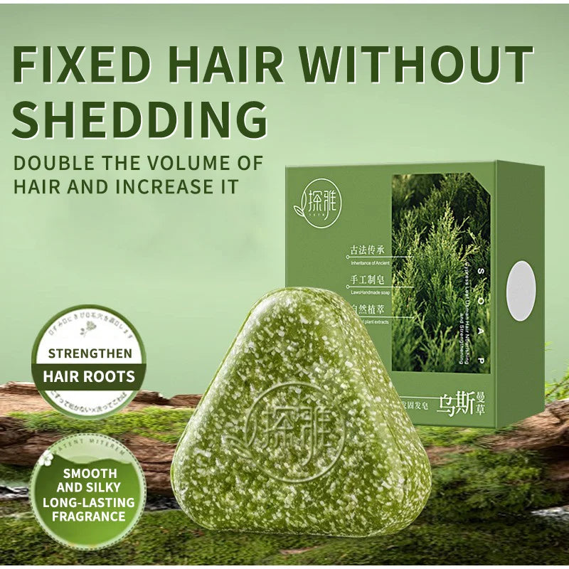 Hair Strengthening Nourishing Shampoo Soap,Oriental Arborvitae Usman Herbal Extract Anti Hair Loss,Face Wash Clean Handmade Soap