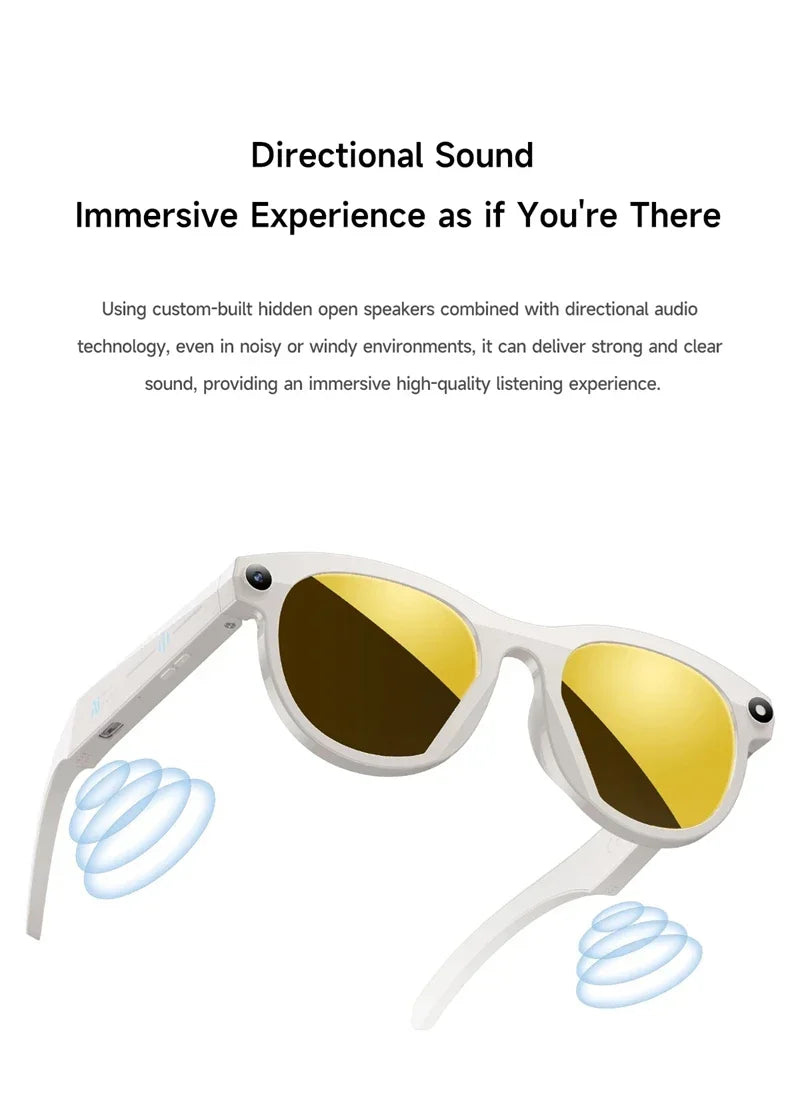 AI Smart Glasses with Bluetooth Calling & Real-Time Translation - Black Tidesmit