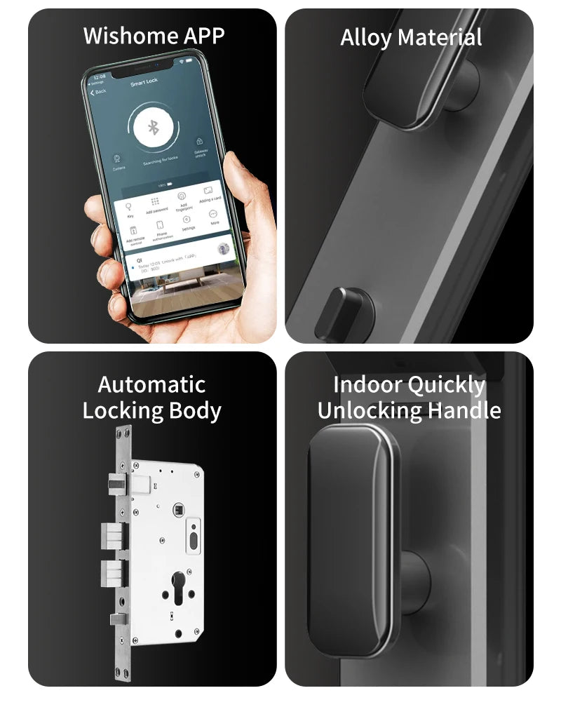 Wifi Wishome APP Face Recognition Smart Door Lock With Camera   Digital Door Lock Automatic Door Lock
