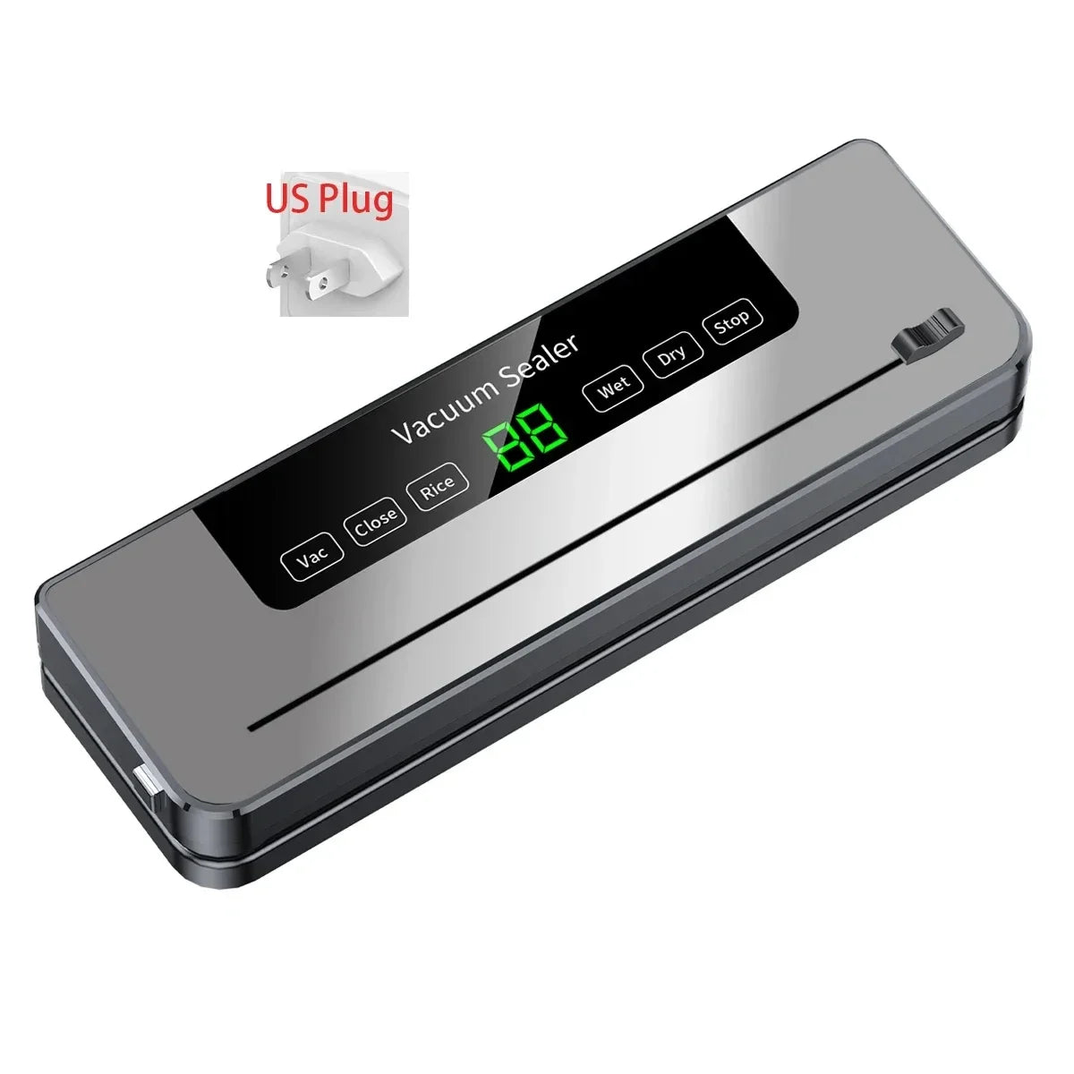 Tidesmit electric vacuum sealer with built-in cutter for dry and wet food storage with touch button controls