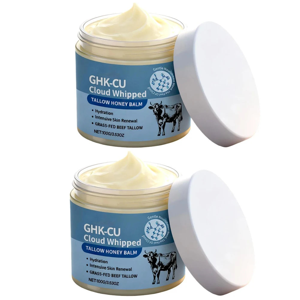 GHK-CU Copper Peptides Beef Tallow Cream Manuka Honey Blue Balm Face Body Moisturizer for Mature Dry Sensitive Skin Care