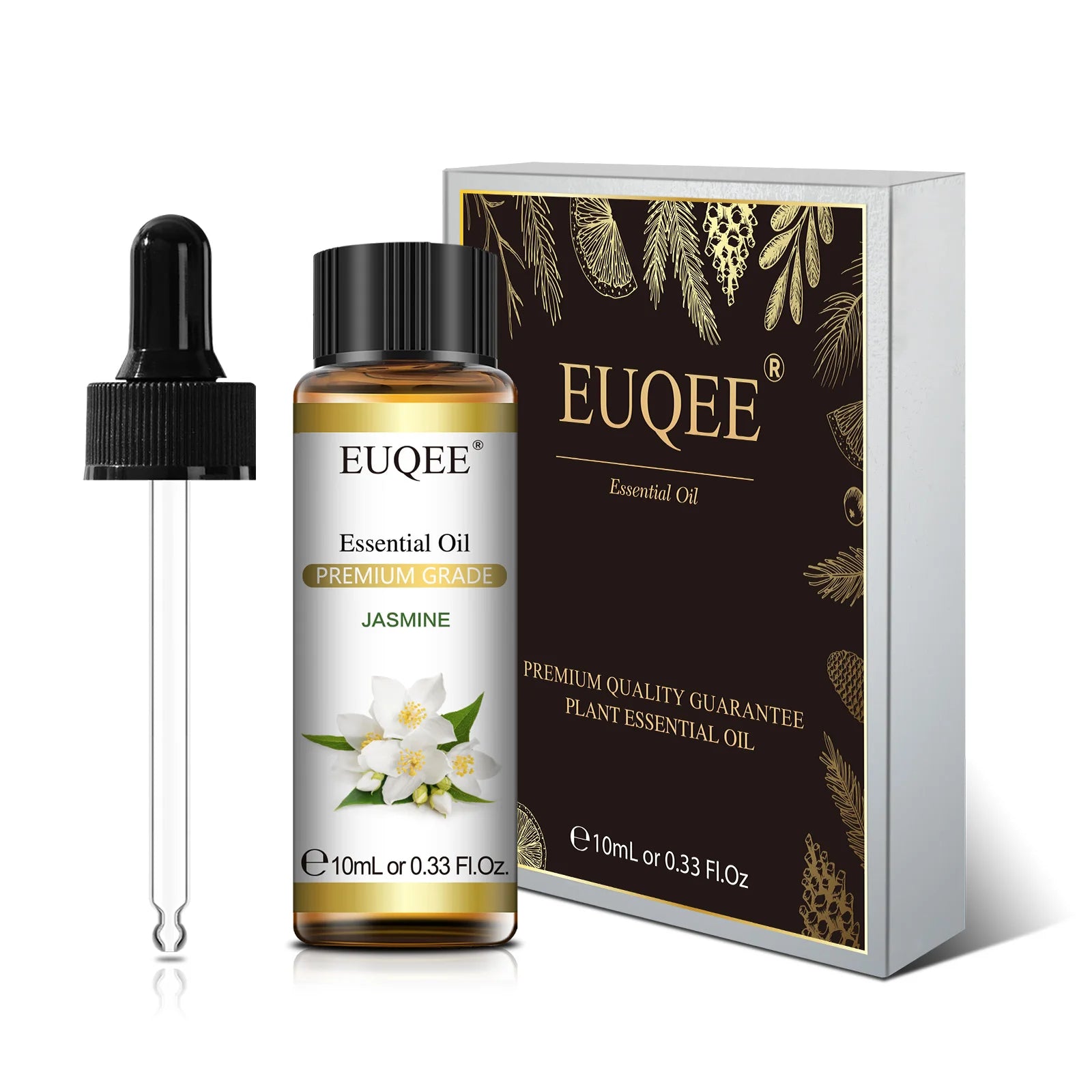 EUQEE 10ml Pure Essential Oil For Aromatherapy Diffuser-Jasmine Eucalyptus Frankincense Cinnamon Lavender Aroma Essential Oils