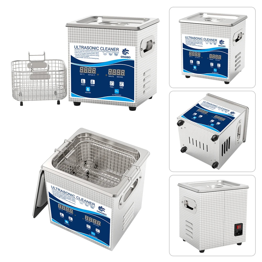 Tidesmit 1.3L ultrasonic cleaner with digital heater and degas mode for jewelry, watches, and brass shell cleaning