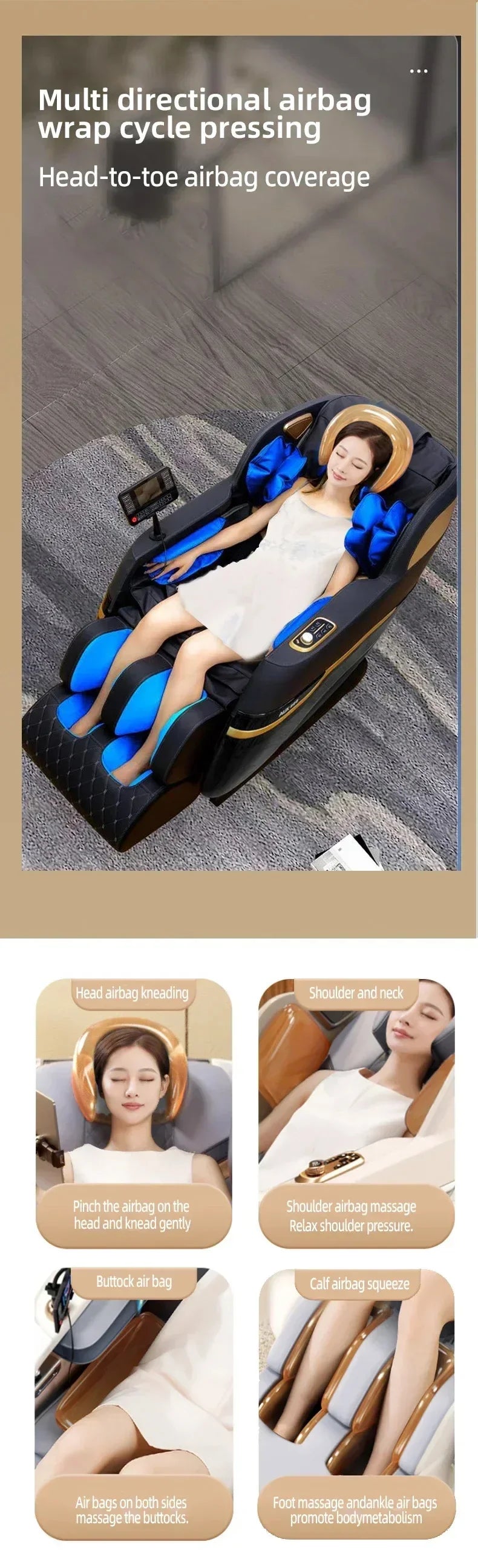 4D SL Track Zero Gravity Massage Chair | Tidesmit Premium Recliner Massage Chairs Tidesmit