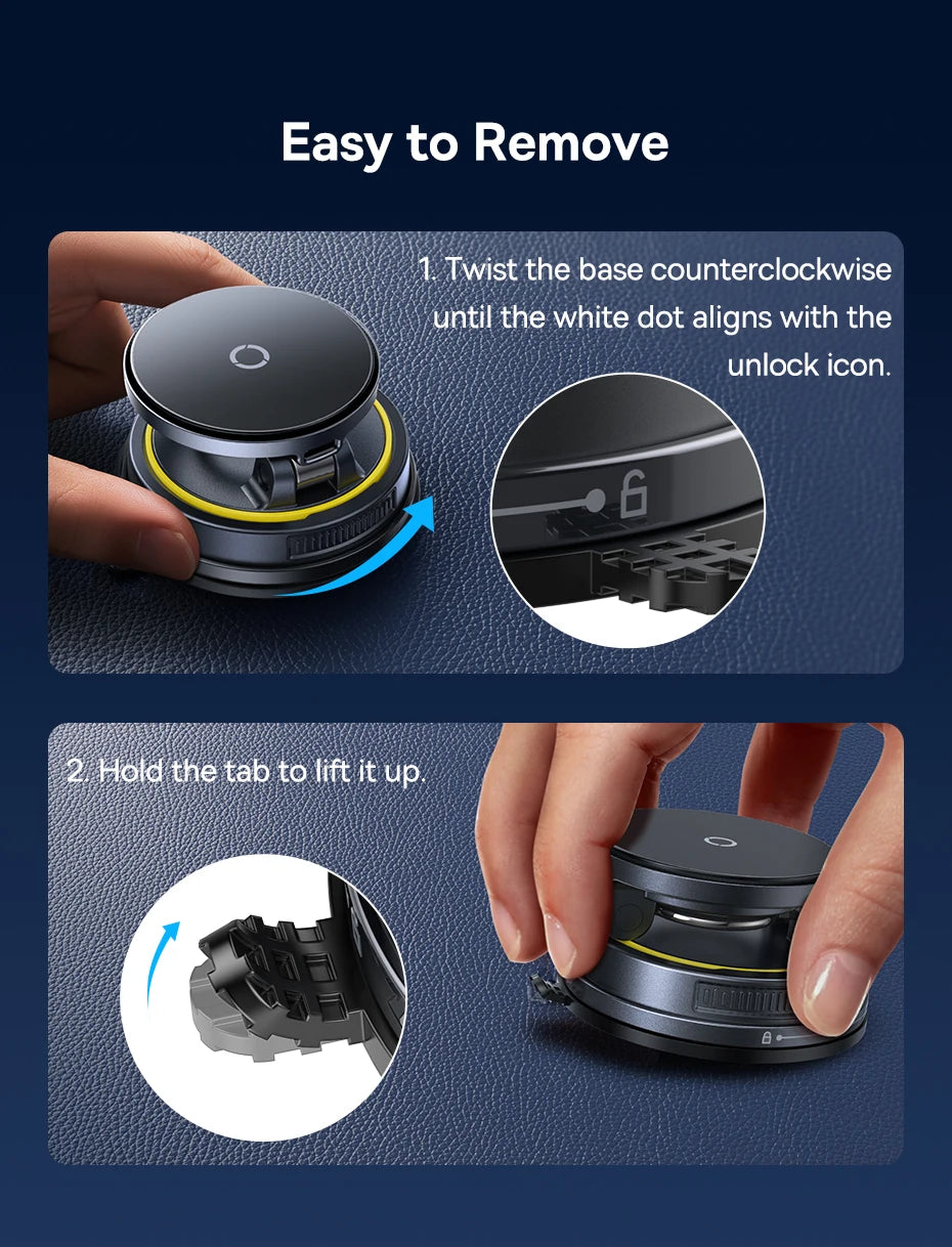 Magnetic Car Phone Holder | Silver 360 Rotation MagSafe Compatible Mount Tidesmit
