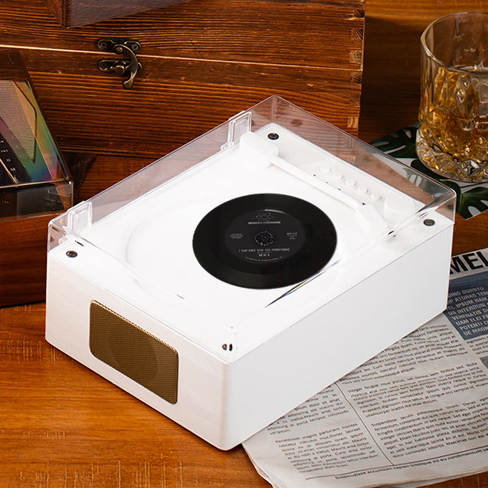 Portable Retro CD Player - Bluetooth Speaker with Woodgrain Finish Tidesmit