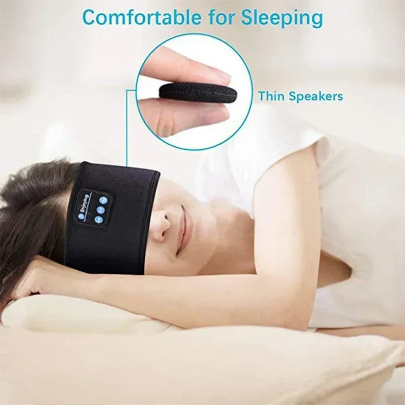 Sleep Headband Headphones: Wireless Bluetooth Soft Eye Mask for Travel Tidesmit