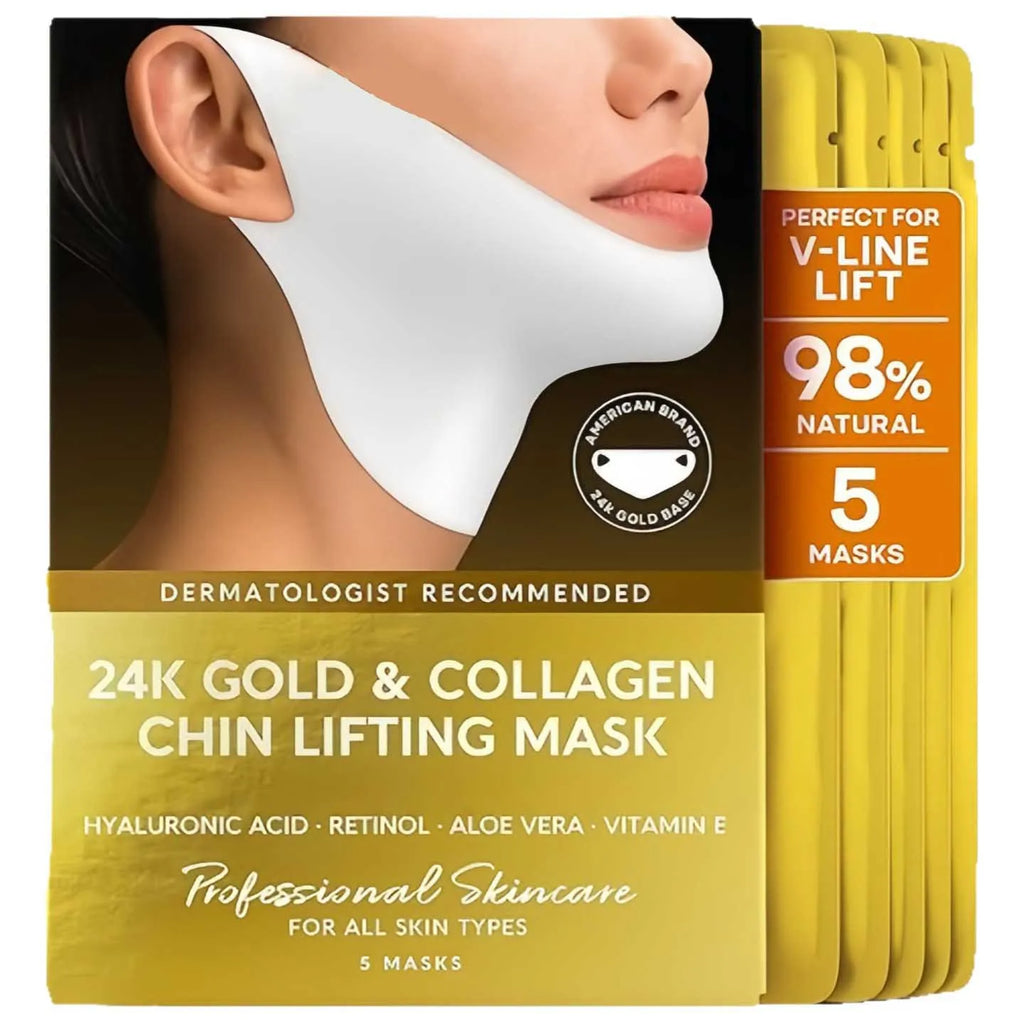 Tidesmit 24k gold collagen chin lifting mask for double chin reduction and V shape face firming detail view