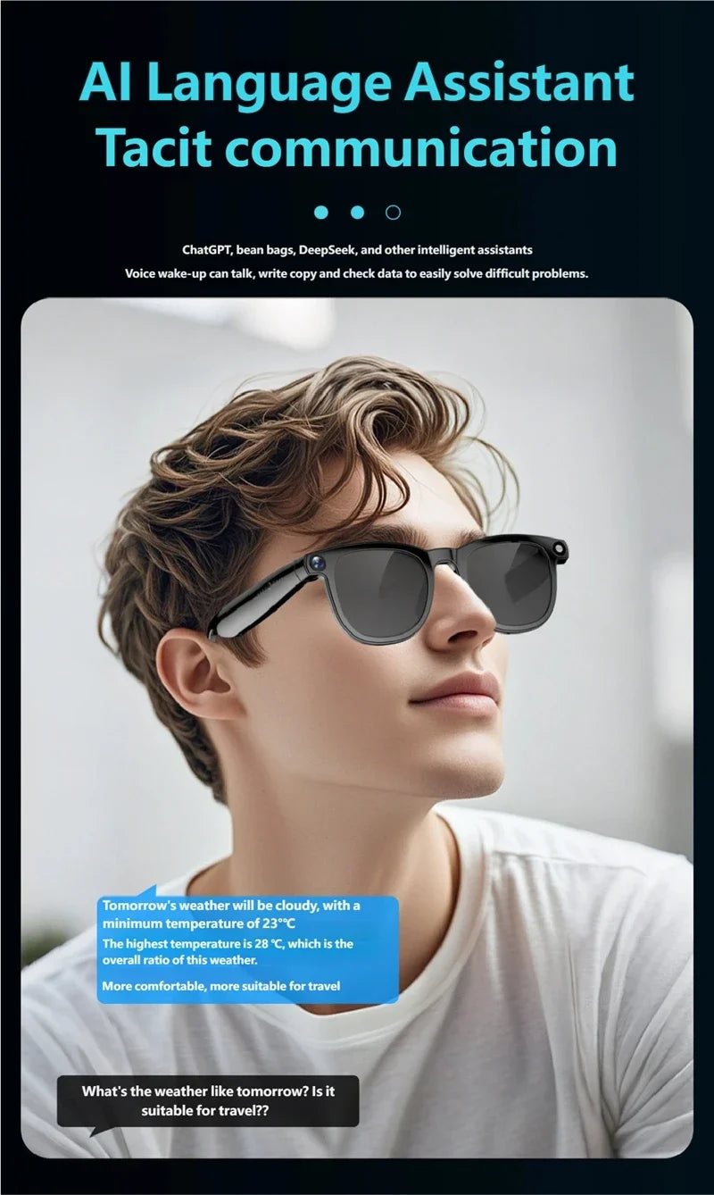 Smart Glasses with AI Voice Translation & Video Recording - Tidesmit Tidesmit