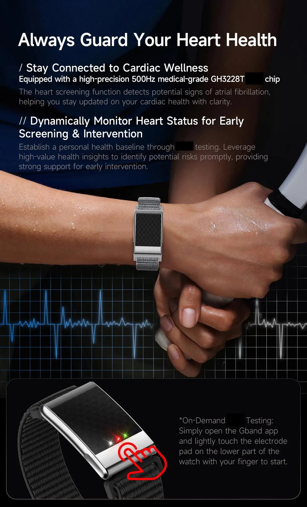 Best E900 Screenless Smart Bracelet for Women  IP68 Waterproof Heart Rate Sleep Health Monitoring Menstrual Tracking Smartwatch